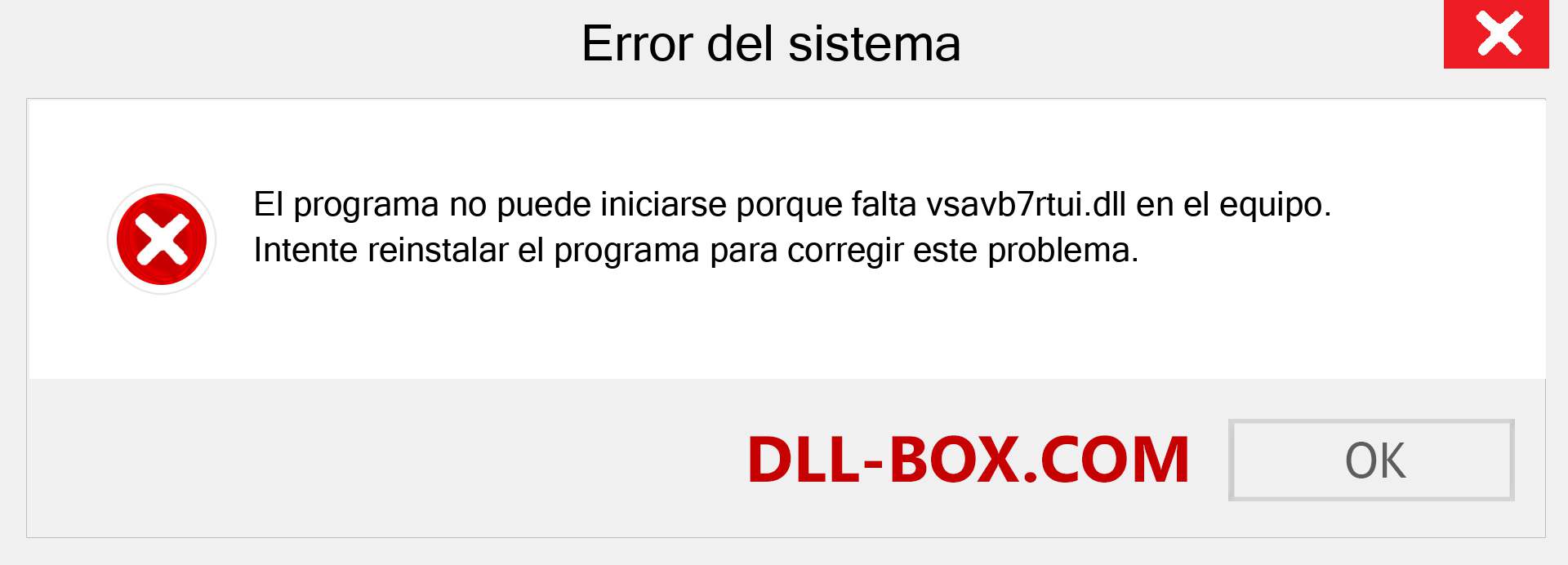 ¿Falta el archivo vsavb7rtui.dll ?. Descargar para Windows 7, 8, 10 - Corregir vsavb7rtui dll Missing Error en Windows, fotos, imágenes